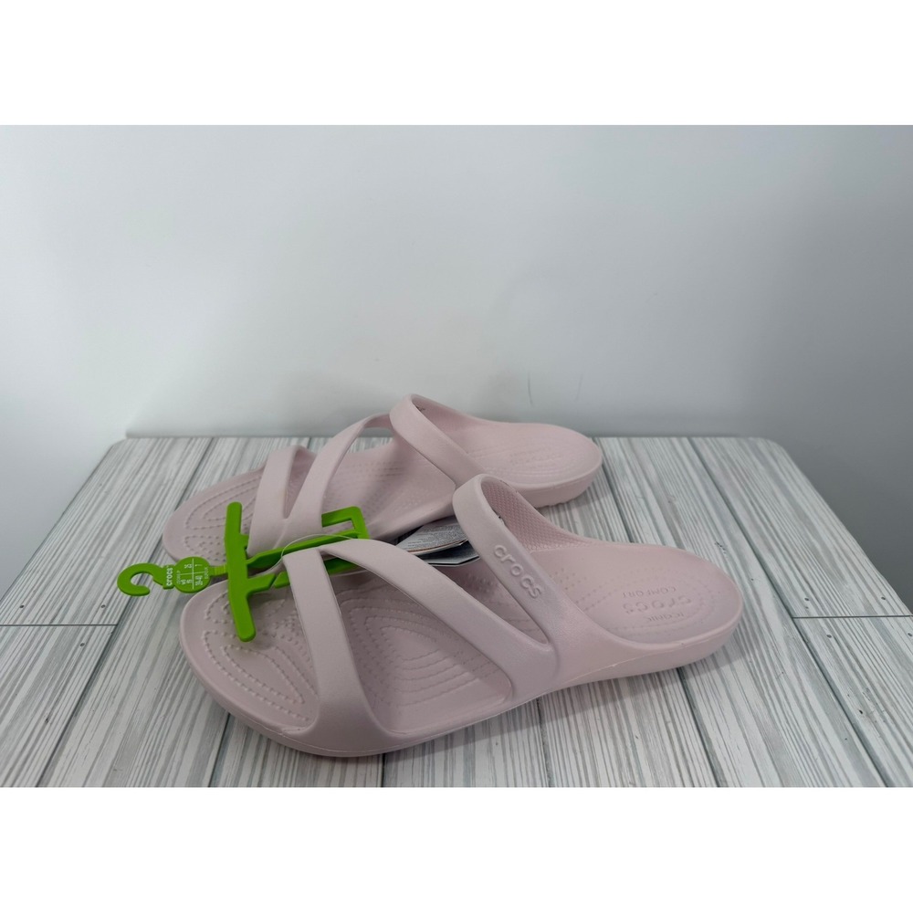 Crocs Kadee II Sandal W Blossom Pink Women Size 9 Cross Strap Slide NEW - Picture 2 of 8